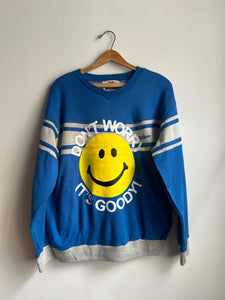80s DWIG Wilson Sweat - Royal Blue&Grey (L)