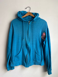 90s DWIG Repaired Hoodie-Teal (M)