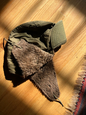 50s Military Winter Pile Cap (S)