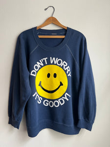 70s/80s DWIG Raglan Sweatshirt-Dark Blue (L)